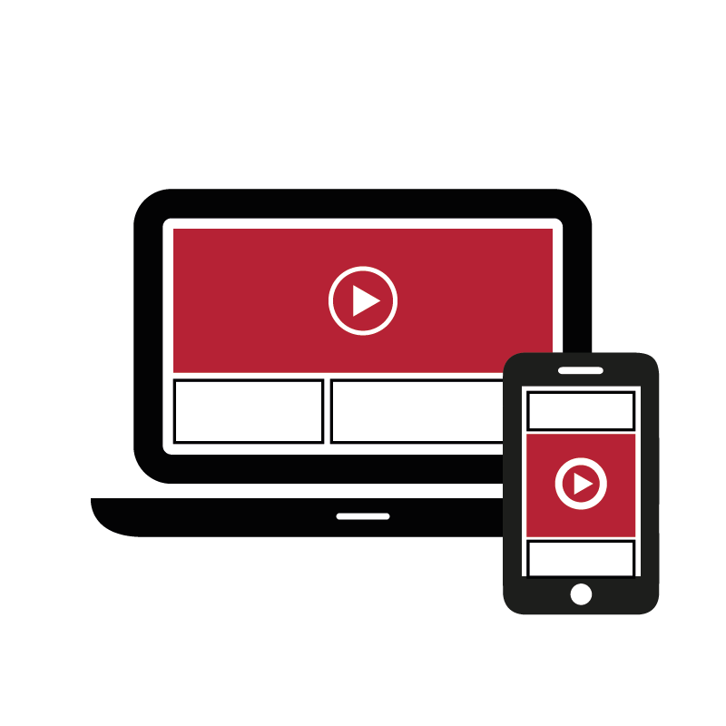 Icon von Video Instream Ad für Desktop und Mobile
