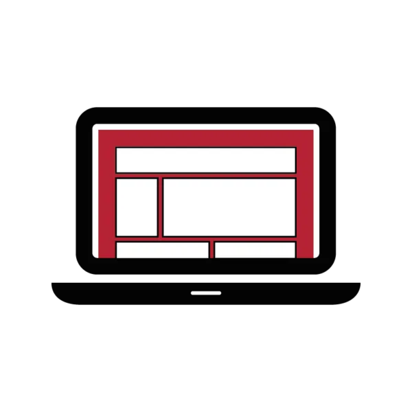 Online Ad Format grossformatig im Hintergrund